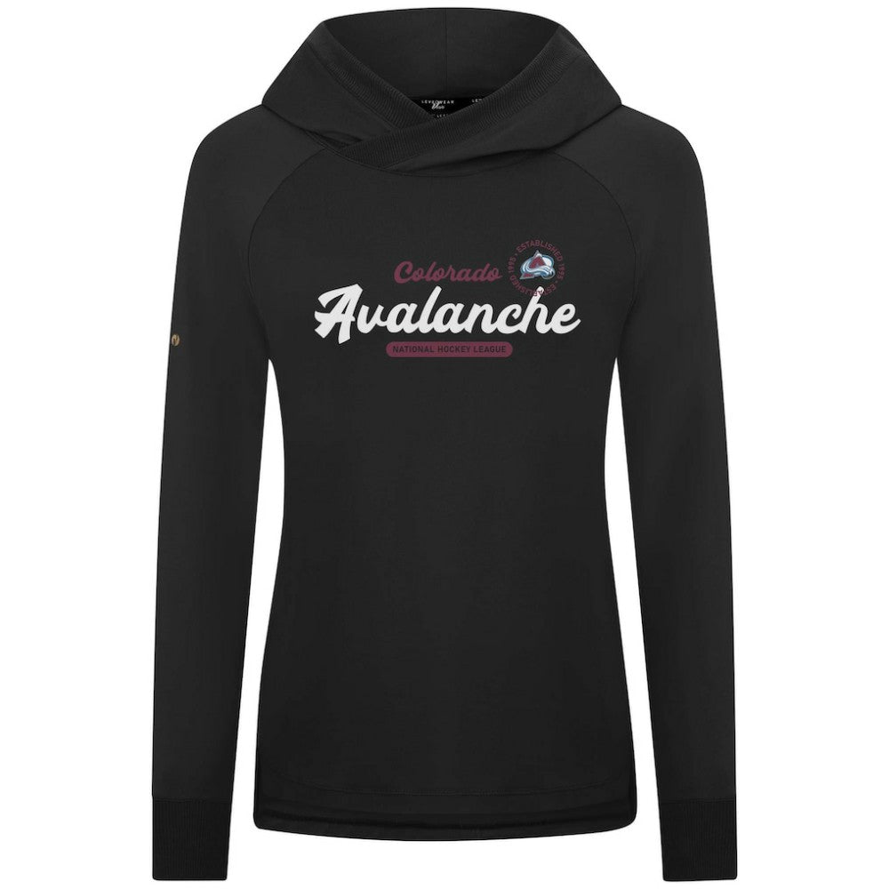 Colorado Avalanche Levelwear Women's Slender Monument Raglan Pullover Hoodie Black