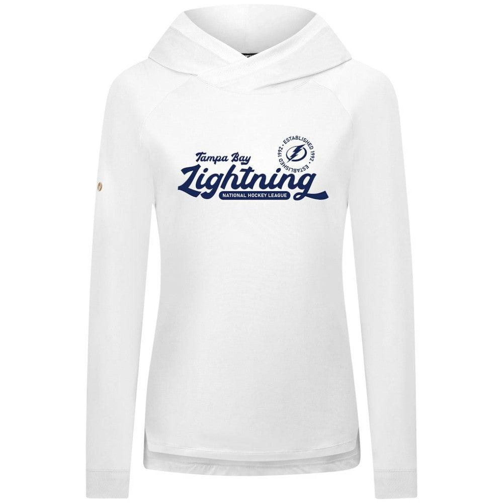 Tampa Bay Lightning Levelwear Women's Slender Monument Raglan Pullover Hoodie White