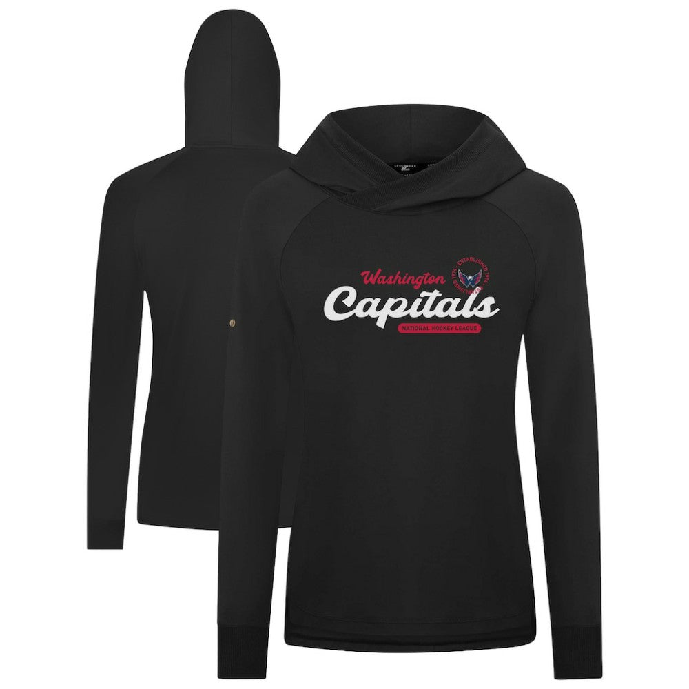 Washington Capitals Levelwear Women's Slender Monument Raglan Pullover Hoodie Black