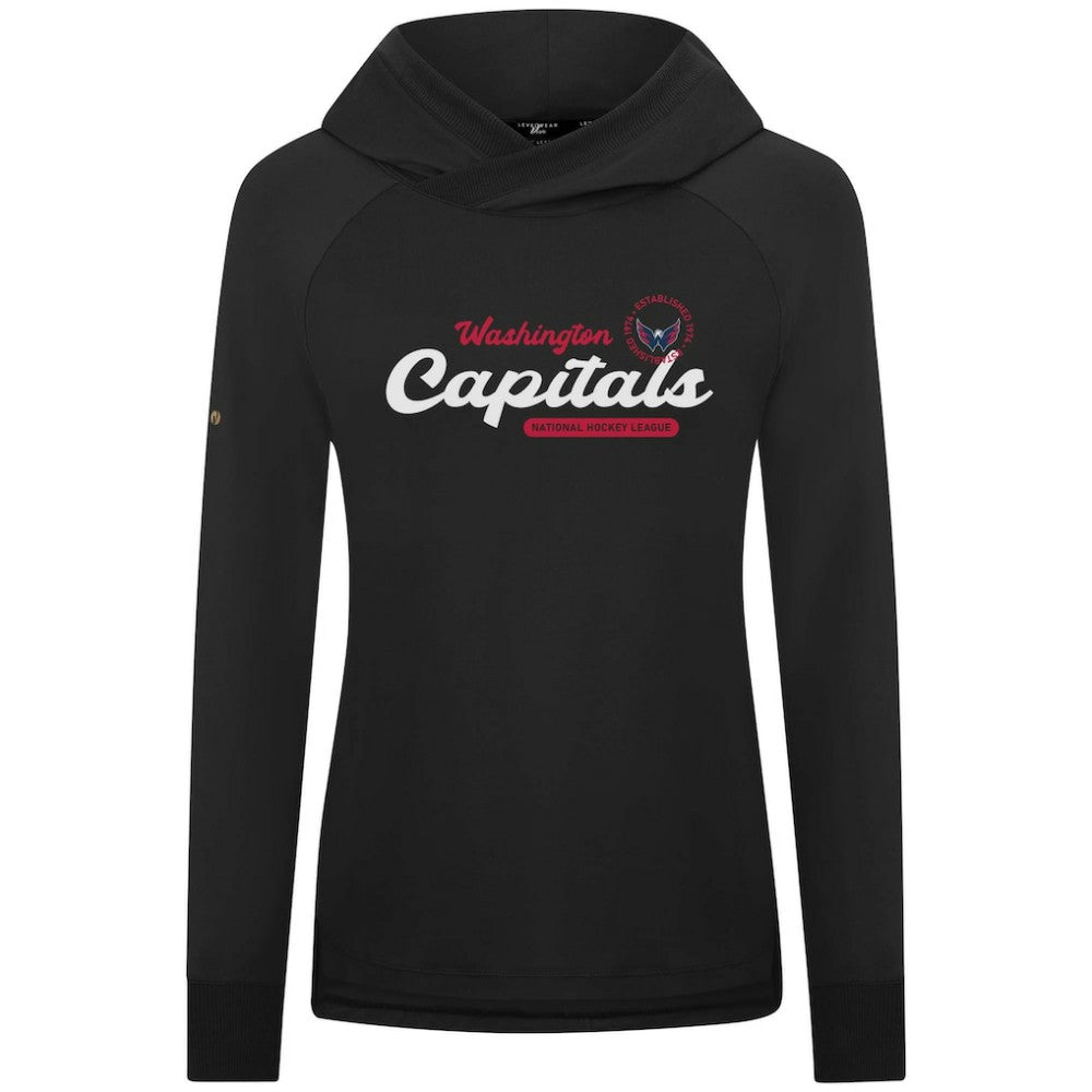Washington Capitals Levelwear Women's Slender Monument Raglan Pullover Hoodie Black