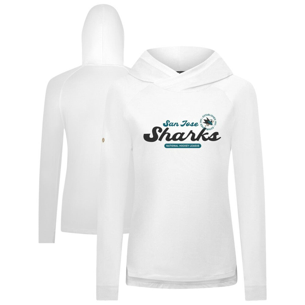 San Jose Sharks Levelwear Women's Slender Monument Raglan Pullover Hoodie White