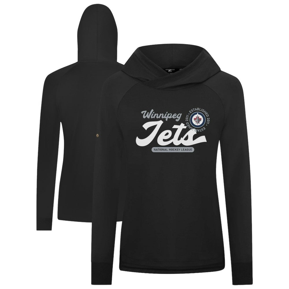 Winnipeg Jets Levelwear Women's Slender Monument Raglan Pullover Hoodie Black
