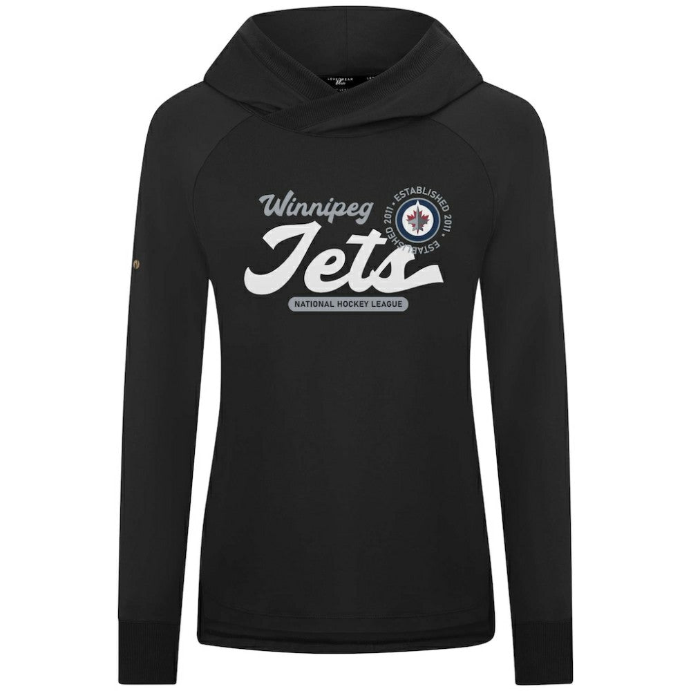 Winnipeg Jets Levelwear Women's Slender Monument Raglan Pullover Hoodie Black
