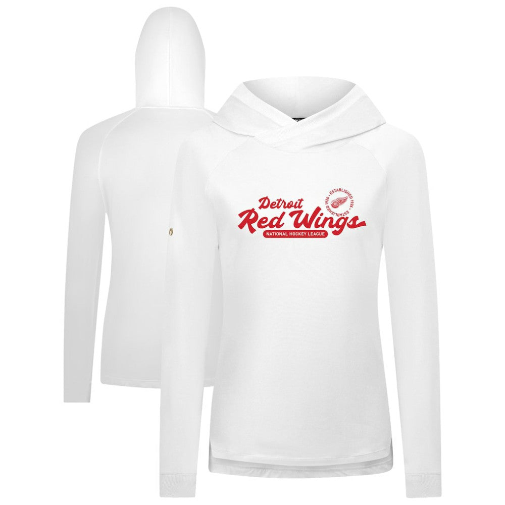 Detroit Red Wings Levelwear Women's Slender Monument Raglan Pullover Hoodie White