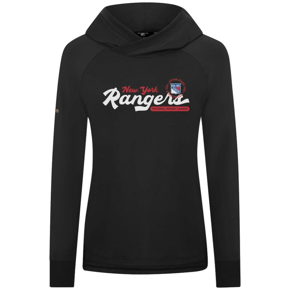 New York Rangers Levelwear Women's Slender Monument Raglan Pullover Hoodie Black