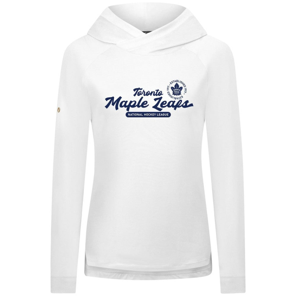 Toronto Maple Leafs Levelwear Women's Slender Monument Raglan Pullover Hoodie White