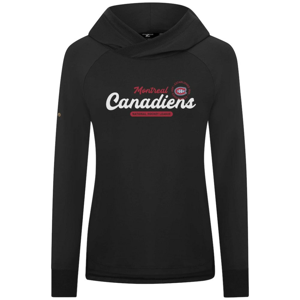 Montreal Canadiens Levelwear Women's Slender Monument Raglan Pullover Hoodie Black