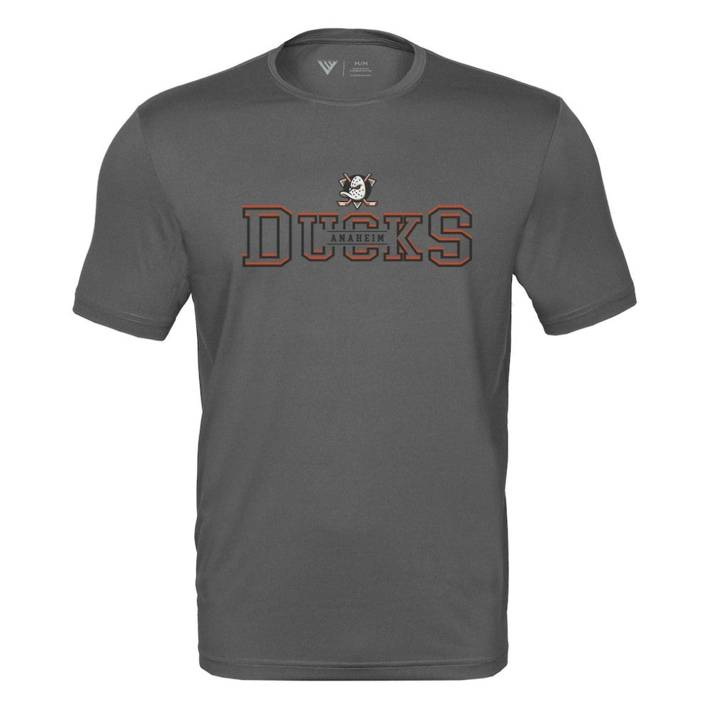 Anaheim Ducks Levelwear Anthem Journey Performance T-Shirt Charcoal