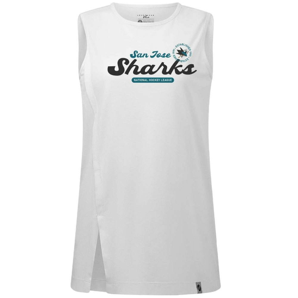 San Jose Sharks Levelwear Women's Influx Monument Tank Top White