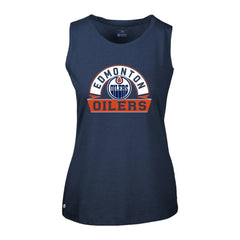 Edmonton Oilers Levelwear Women's Macy Banner Arch Tank Top Navy