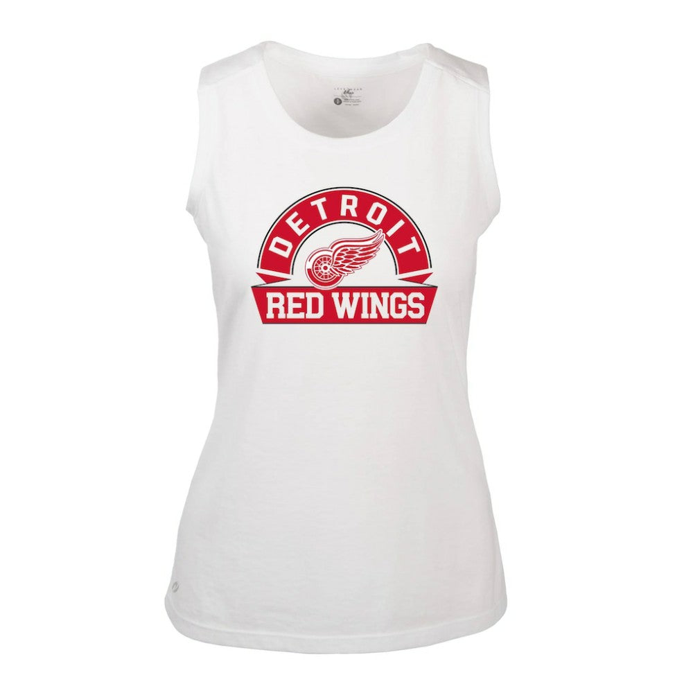 Detroit Red Wings Levelwear Women's Macy Banner Arch Tank Top White