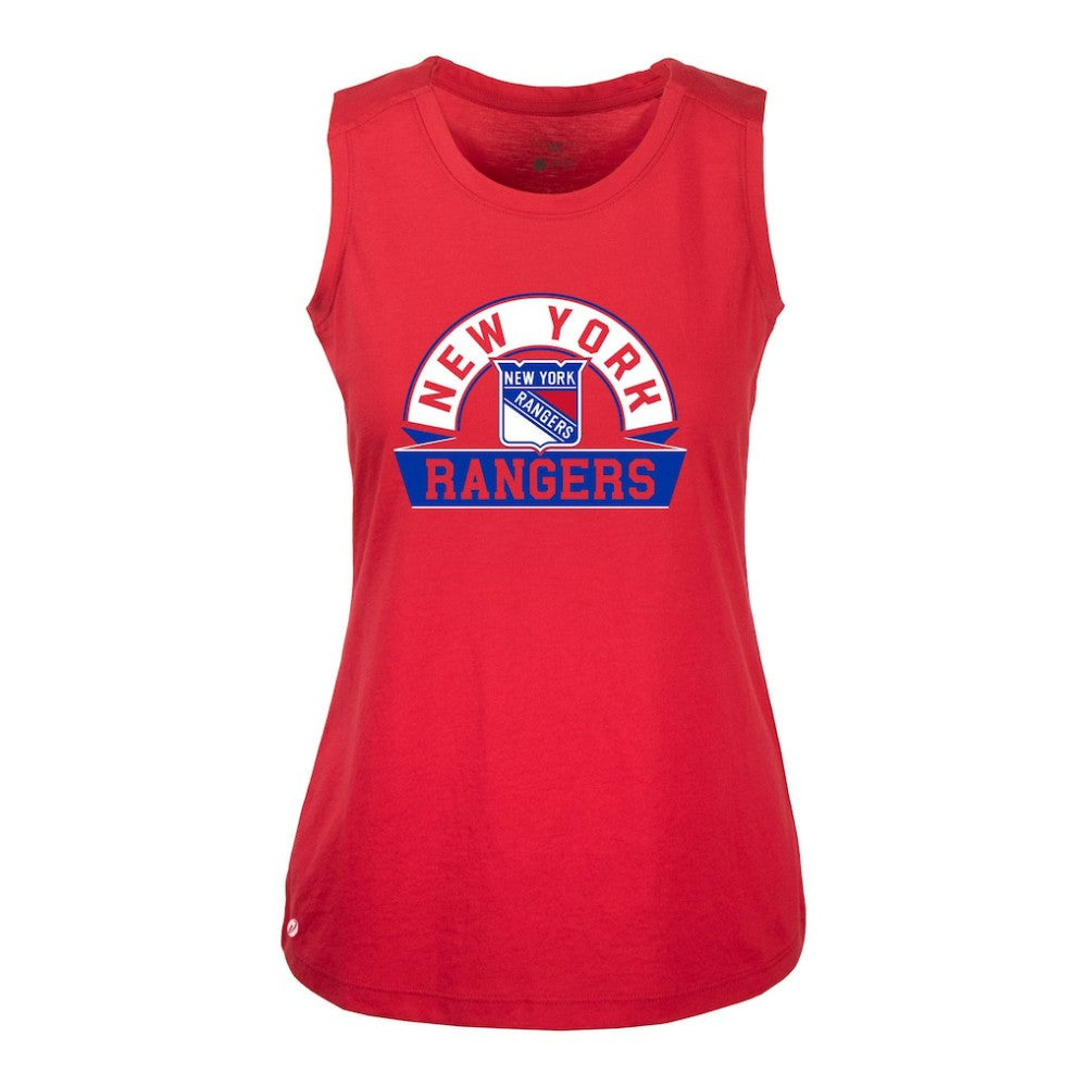 New York Rangers Levelwear Women's Macy Banner Arch Tank Top Red