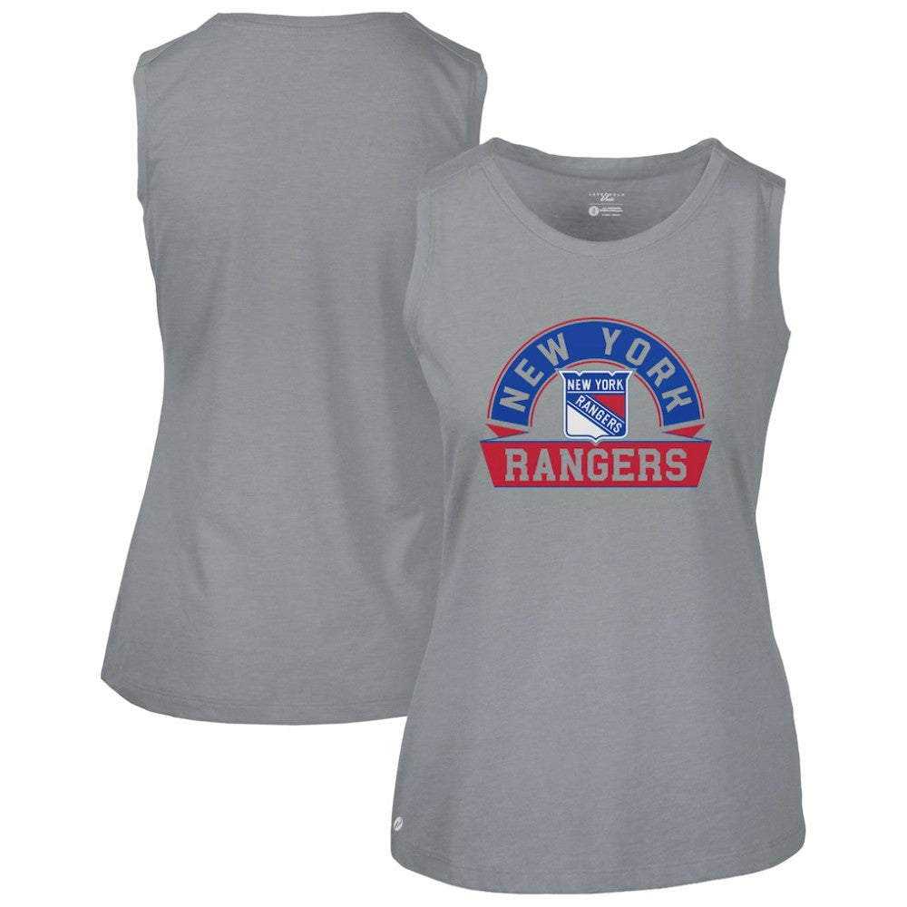New York Rangers Levelwear Women's Macy Banner Arch Tank Top Gray