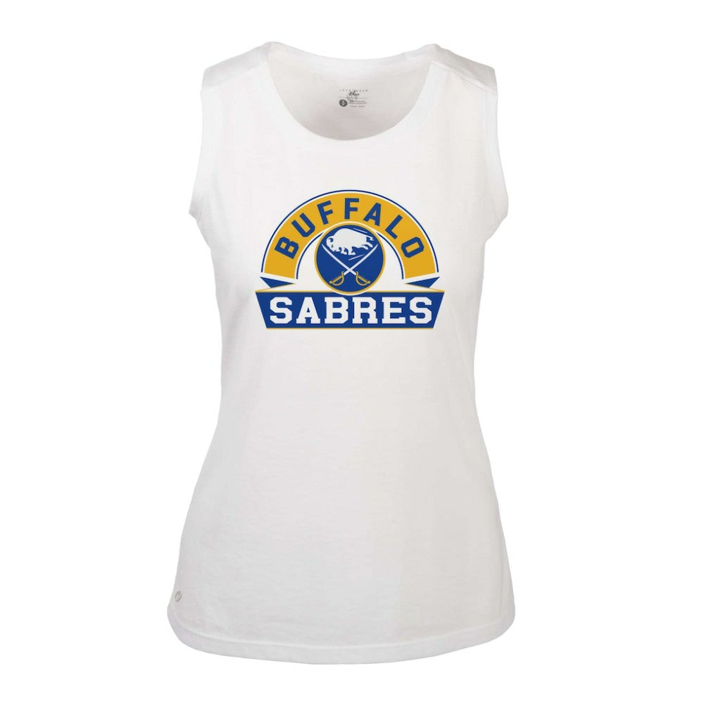 Buffalo Sabres Levelwear Women's Macy Banner Arch Tank Top White