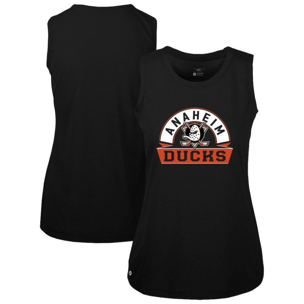 Anaheim Ducks Levelwear Women's Macy Banner Arch Tank Top Black