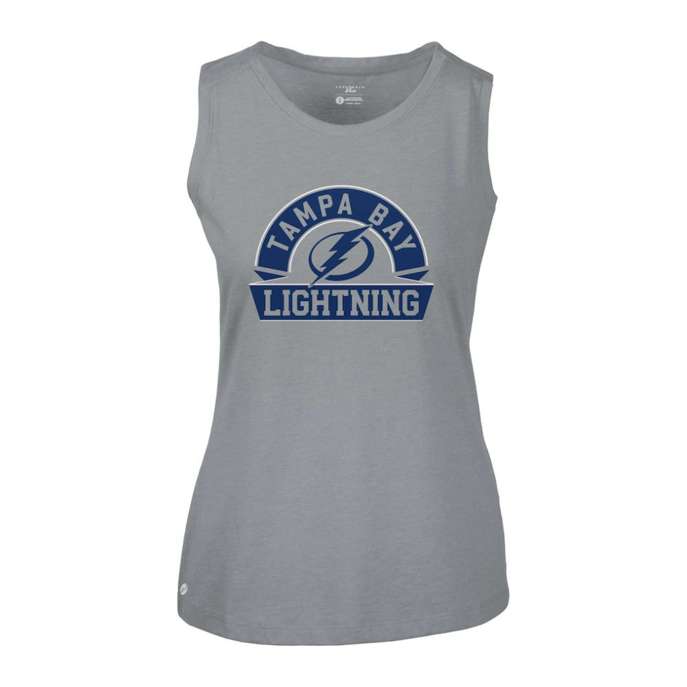 Tampa Bay Lightning Levelwear Women's Macy Banner Arch Tank Top Gray