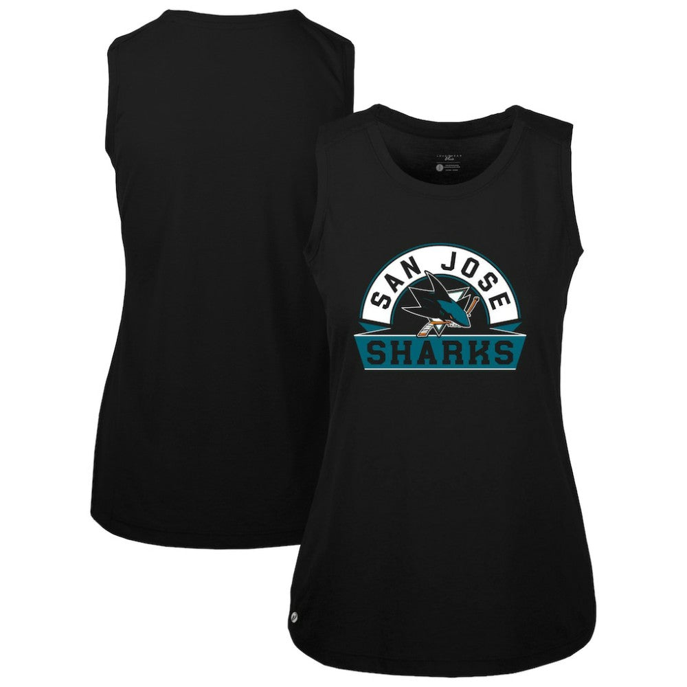 San Jose Sharks Levelwear Women's Macy Banner Arch Tank Top Black