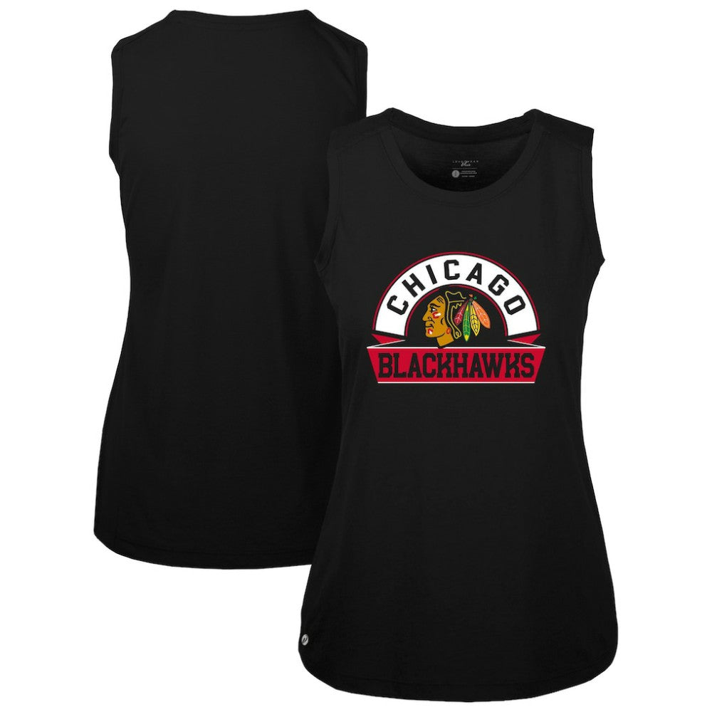 Chicago Blackhawks Levelwear Women's Macy Banner Arch Tank Top Black
