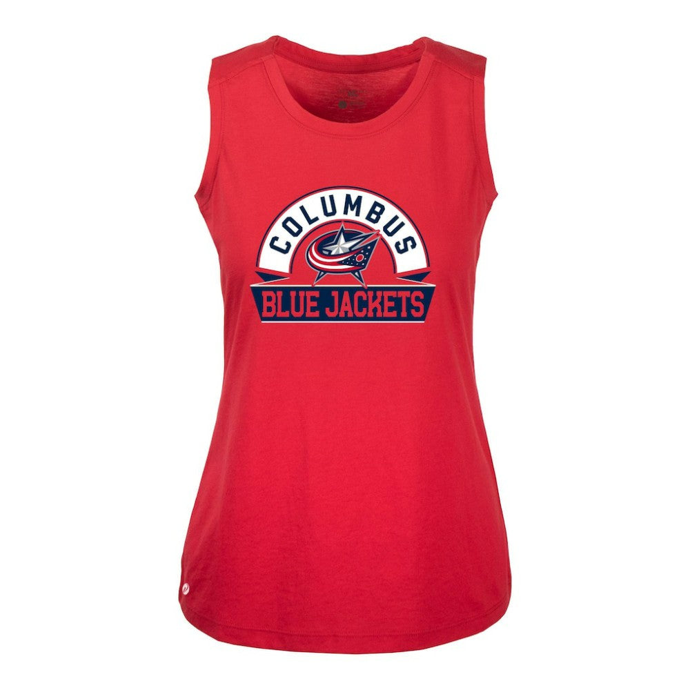 Columbus Blue Jackets Levelwear Women's Macy Banner Arch Tank Top Red