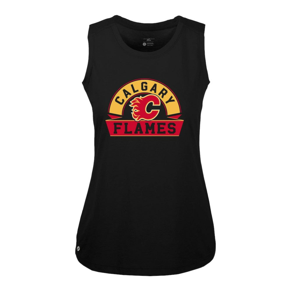 Calgary Flames Levelwear Women's Macy Banner Arch Tank Top Black