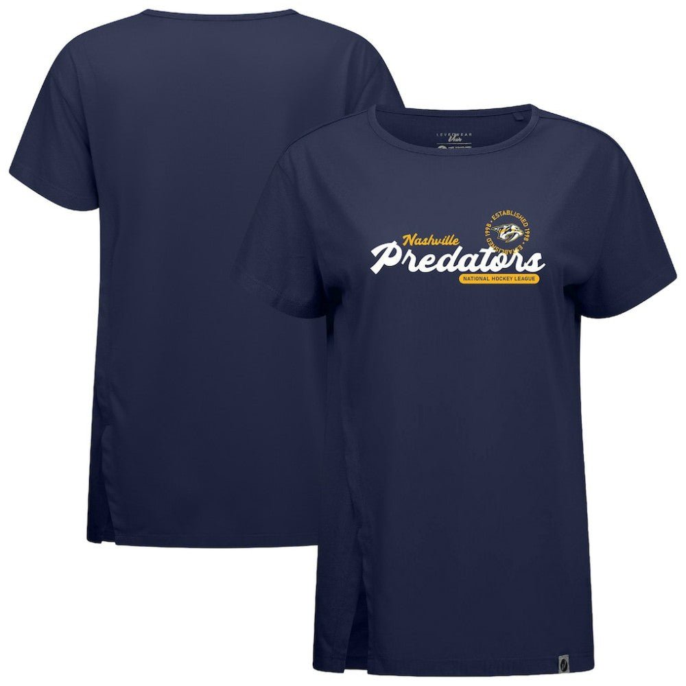 Nashville Predators Levelwear Women's Influx Monument T-Shirt Navy