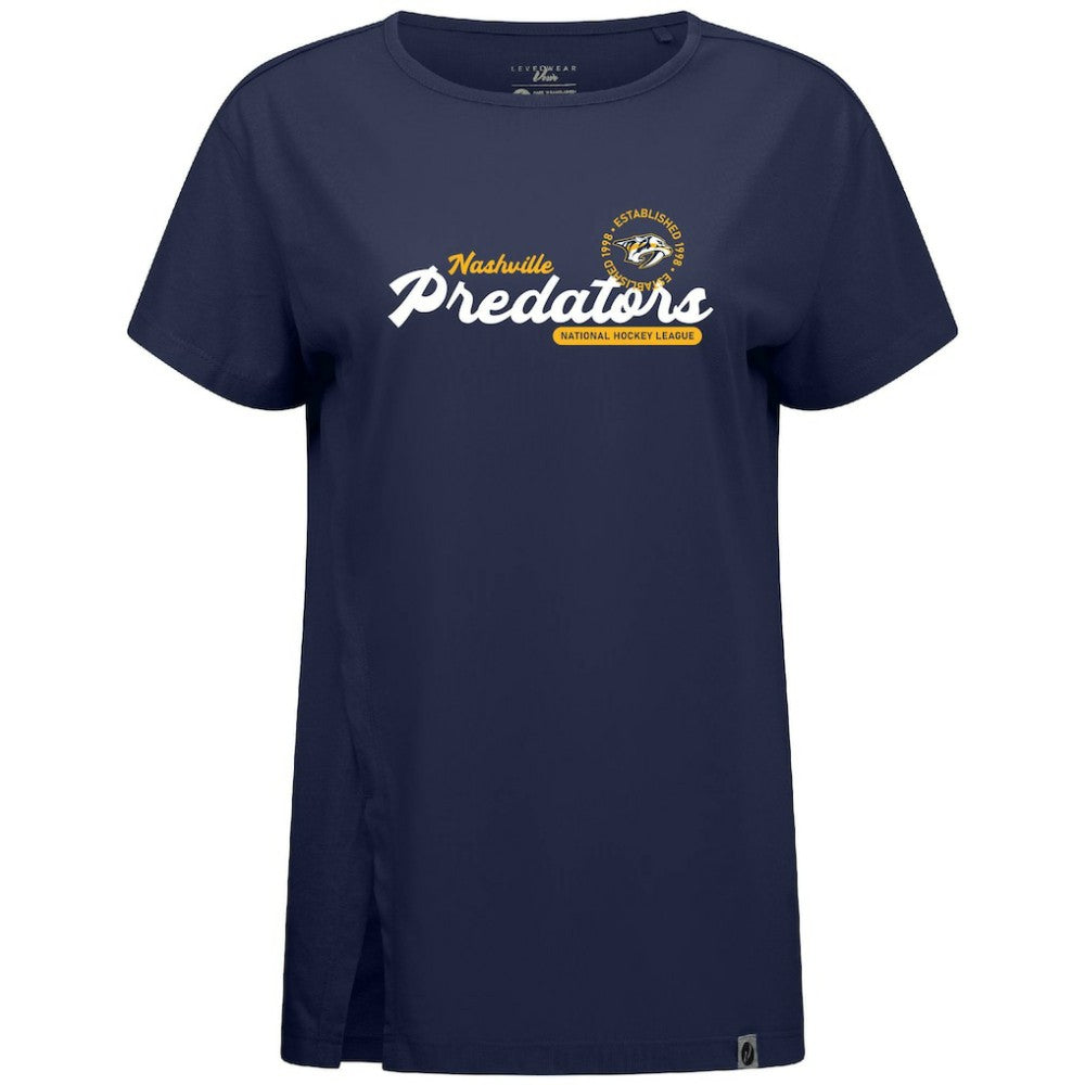 Nashville Predators Levelwear Women's Influx Monument T-Shirt Navy