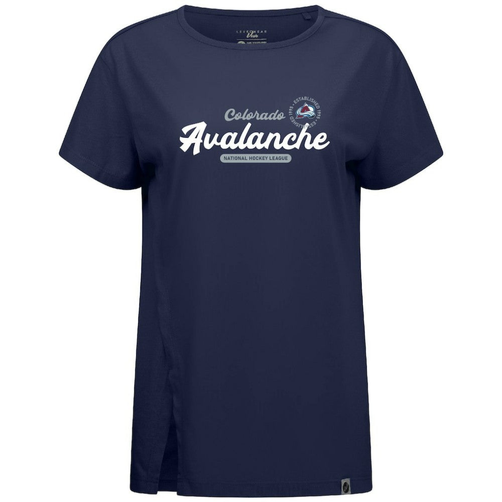 Colorado Avalanche Levelwear Women's Influx Monument T-Shirt Navy