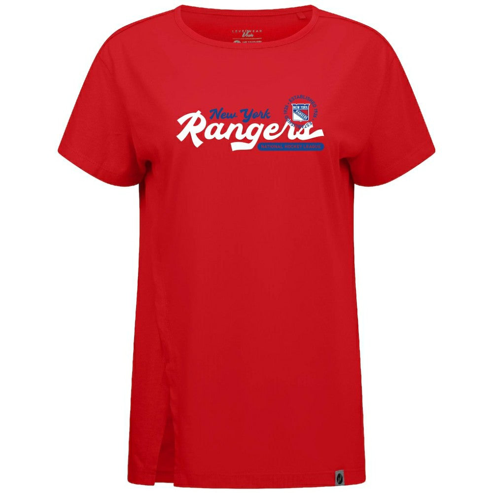 New York Rangers Levelwear Women's Influx Monument T-Shirt Red