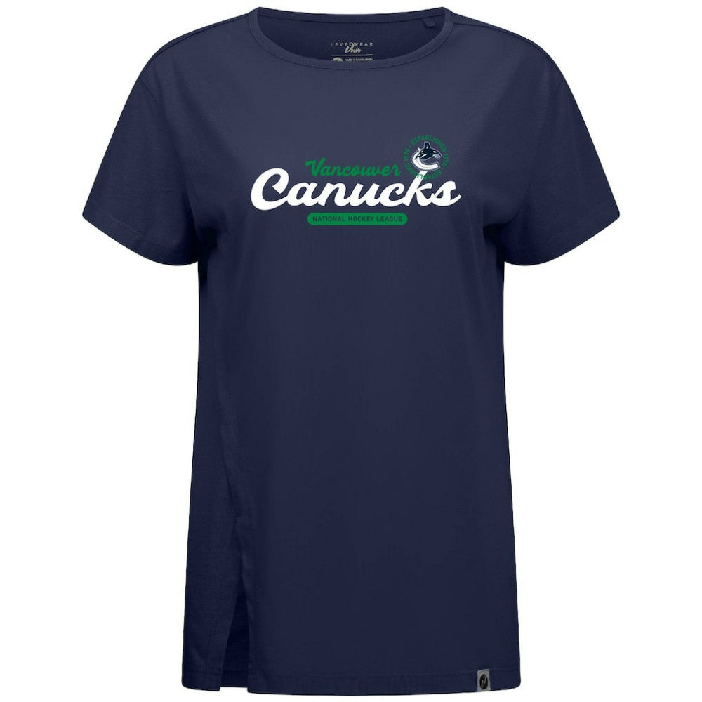 Vancouver Canucks Levelwear Women's Influx Monument T-Shirt Navy