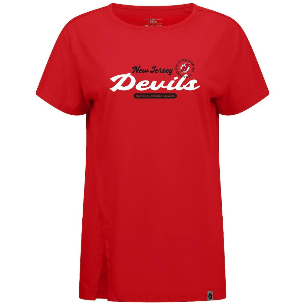 New Jersey Devils Levelwear Women's Influx Monument T-Shirt Red