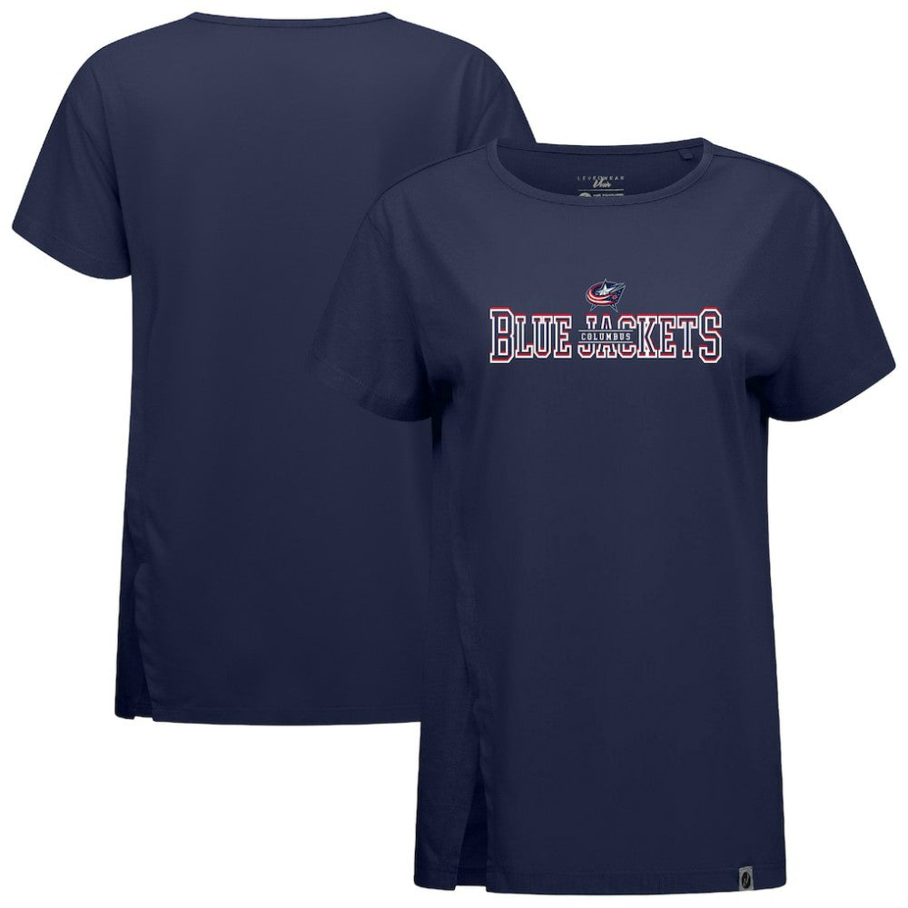 Columbus Blue Jackets Levelwear Women's Influx Journey T-Shirt Navy
