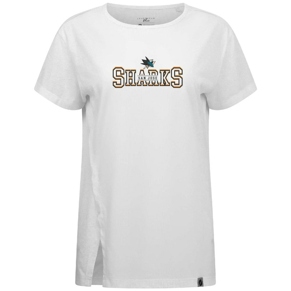 San Jose Sharks Levelwear Women's Influx Journey T-Shirt White