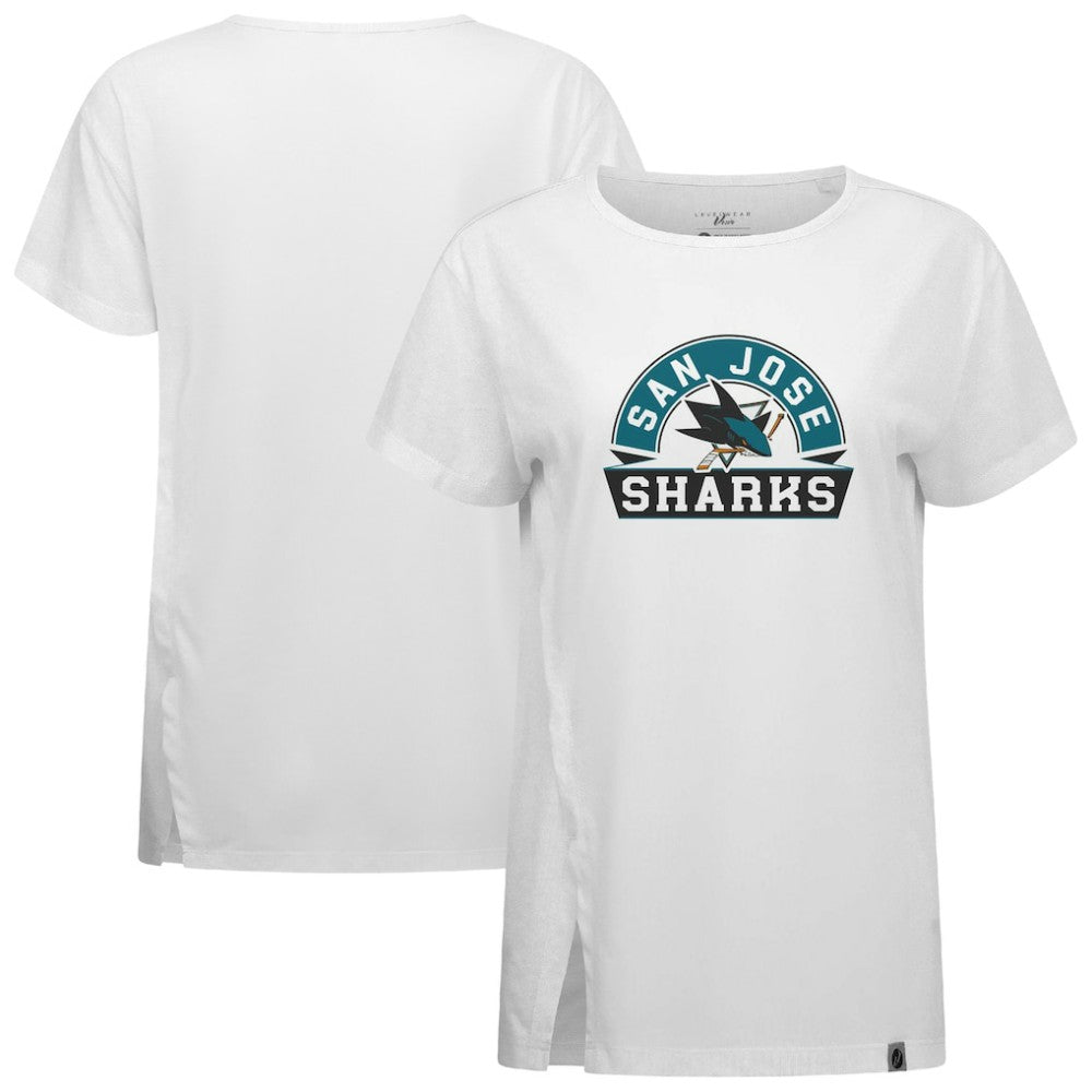 San Jose Sharks Levelwear Women's Influx Banner Arch T-Shirt White