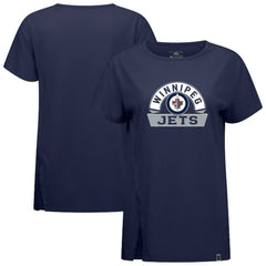 Winnipeg Jets Levelwear Women's Influx Banner Arch T-Shirt Navy