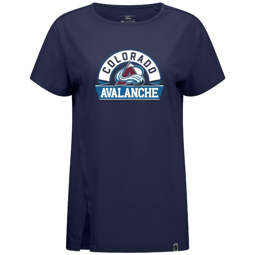 Colorado Avalanche Levelwear Women's Influx Banner Arch T-Shirt Navy