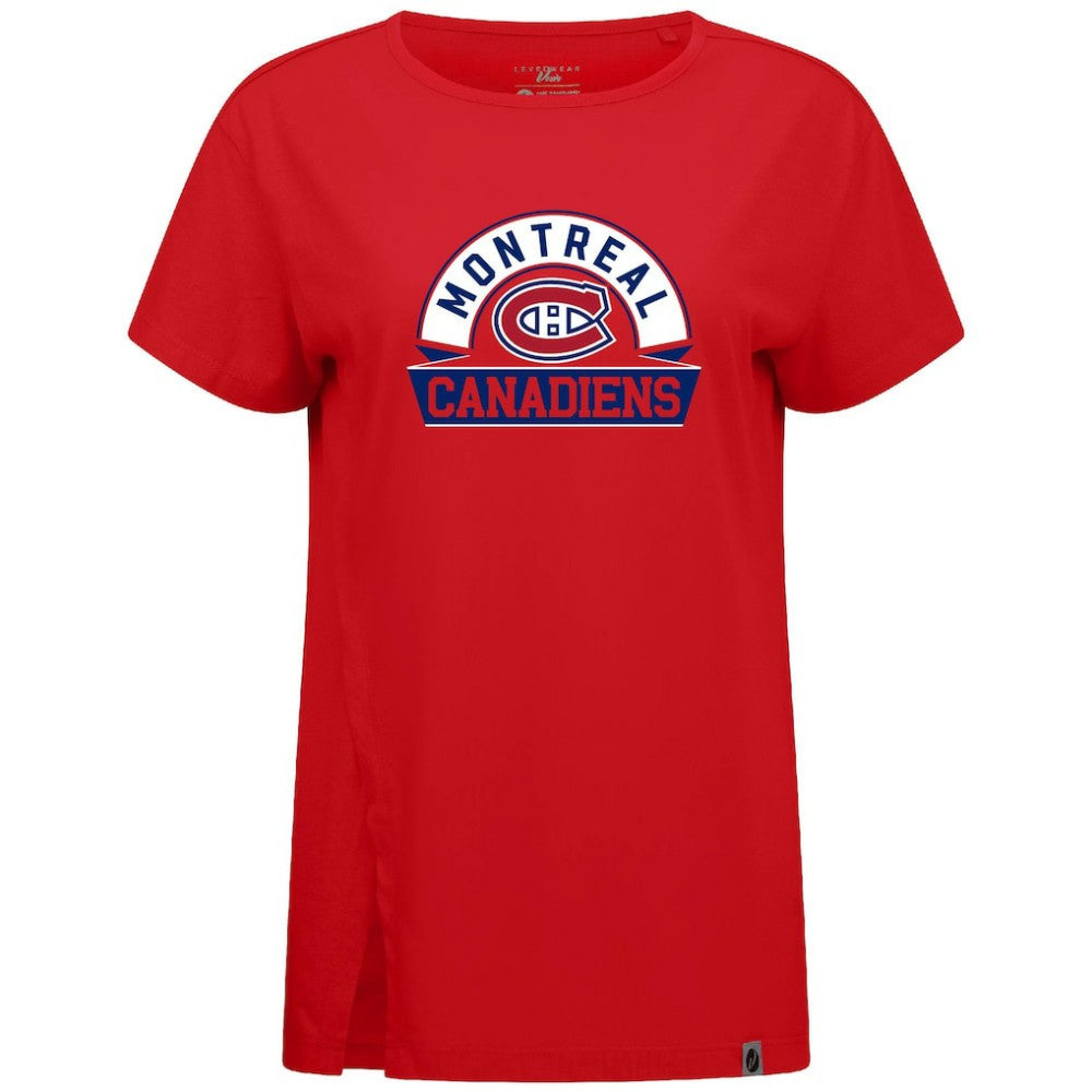 Montreal Canadiens Levelwear Women's Influx Banner Arch T-Shirt Red