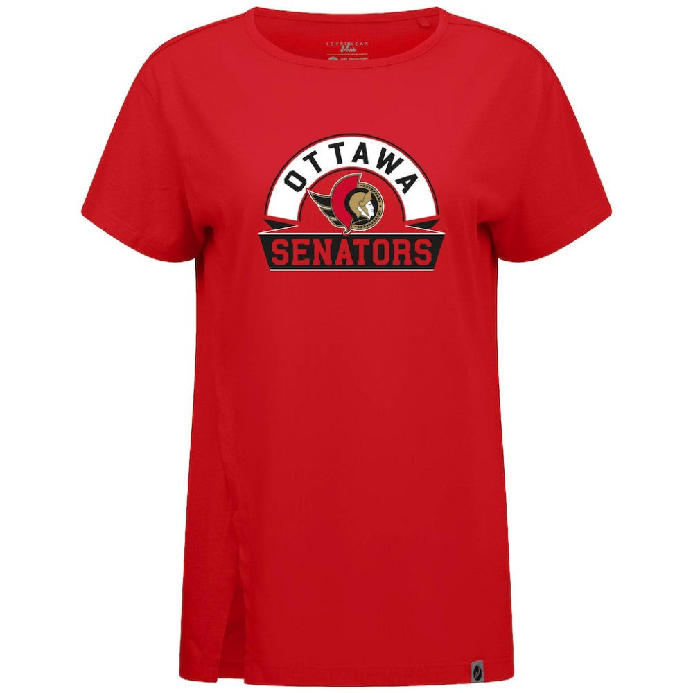 Ottawa Senators Levelwear Women's Influx Banner Arch T-Shirt Red