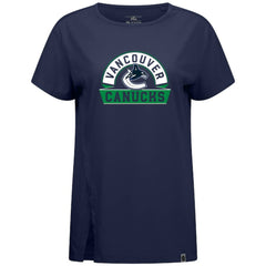 Vancouver Canucks Levelwear Women's Influx Banner Arch T-Shirt Navy