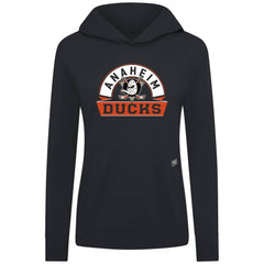 Anaheim Ducks Levelwear Women's Relay Banner Arch Pullover Hoodie Black