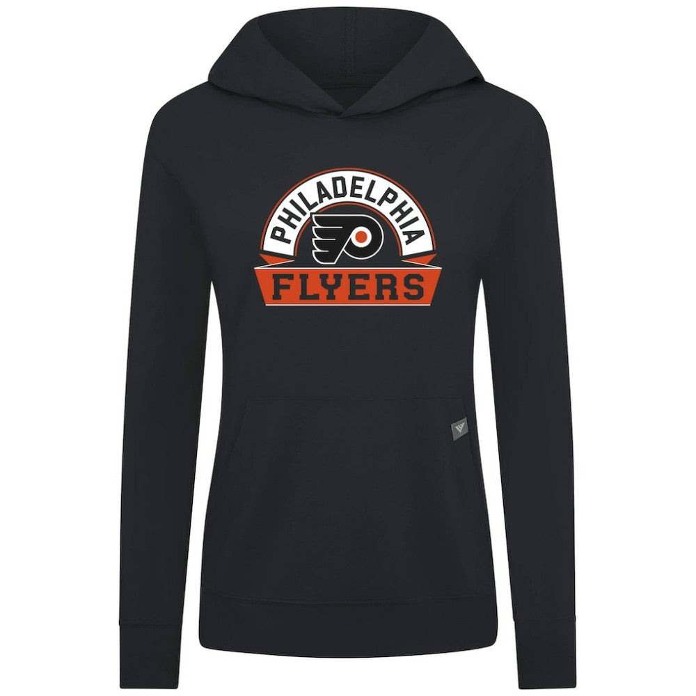 Philadelphia Flyers Levelwear Women's Relay Banner Arch Pullover Hoodie Black