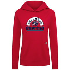 Columbus Blue Jackets Levelwear Women's Relay Banner Arch Pullover Hoodie Red