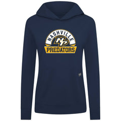 Nashville Predators Levelwear Women's Relay Banner Arch Pullover Hoodie Navy