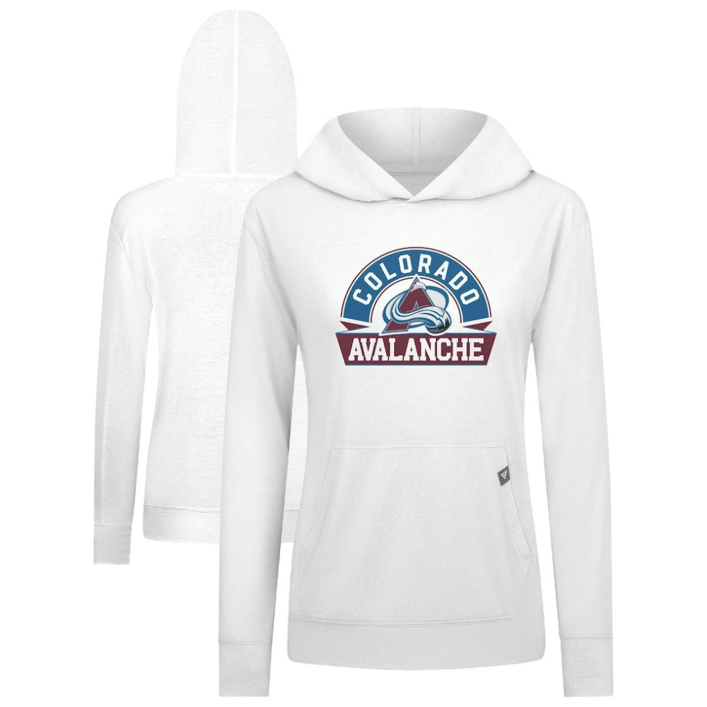 Colorado Avalanche Levelwear Women's Relay Banner Arch Pullover Hoodie White