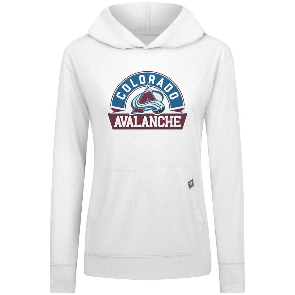 Colorado Avalanche Levelwear Women's Relay Banner Arch Pullover Hoodie White