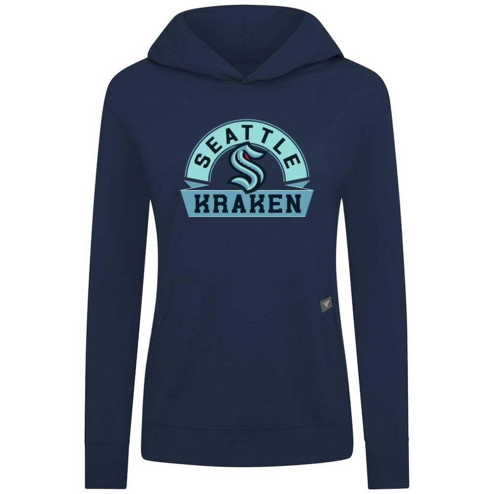 Seattle Kraken Levelwear Women's Relay Banner Arch Pullover Hoodie Deep Sea Blue