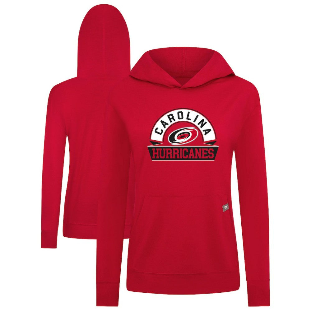 Carolina Hurricanes Levelwear Women's Relay Banner Arch Pullover Hoodie Red