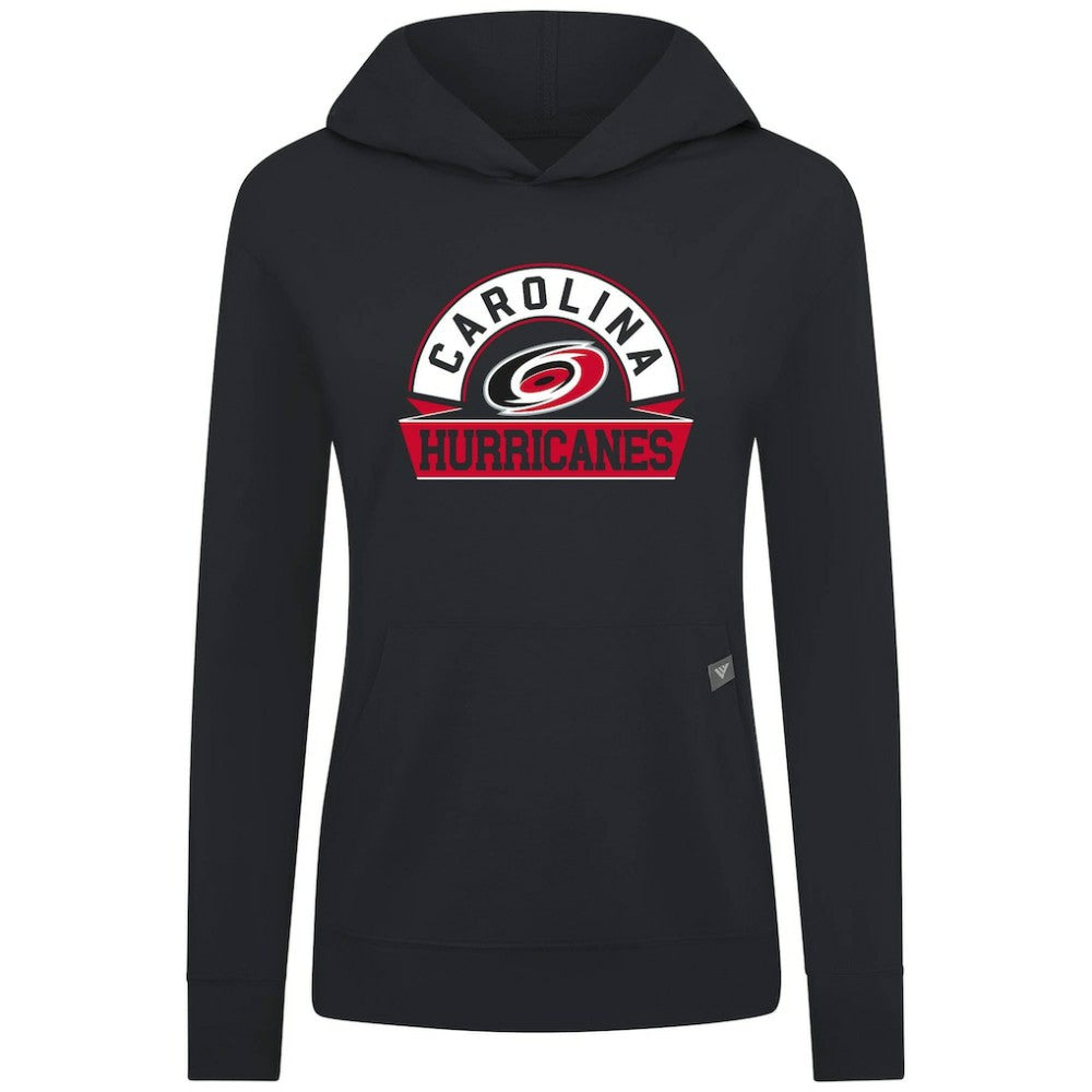 Carolina Hurricanes Levelwear Women's Relay Banner Arch Pullover Hoodie Black