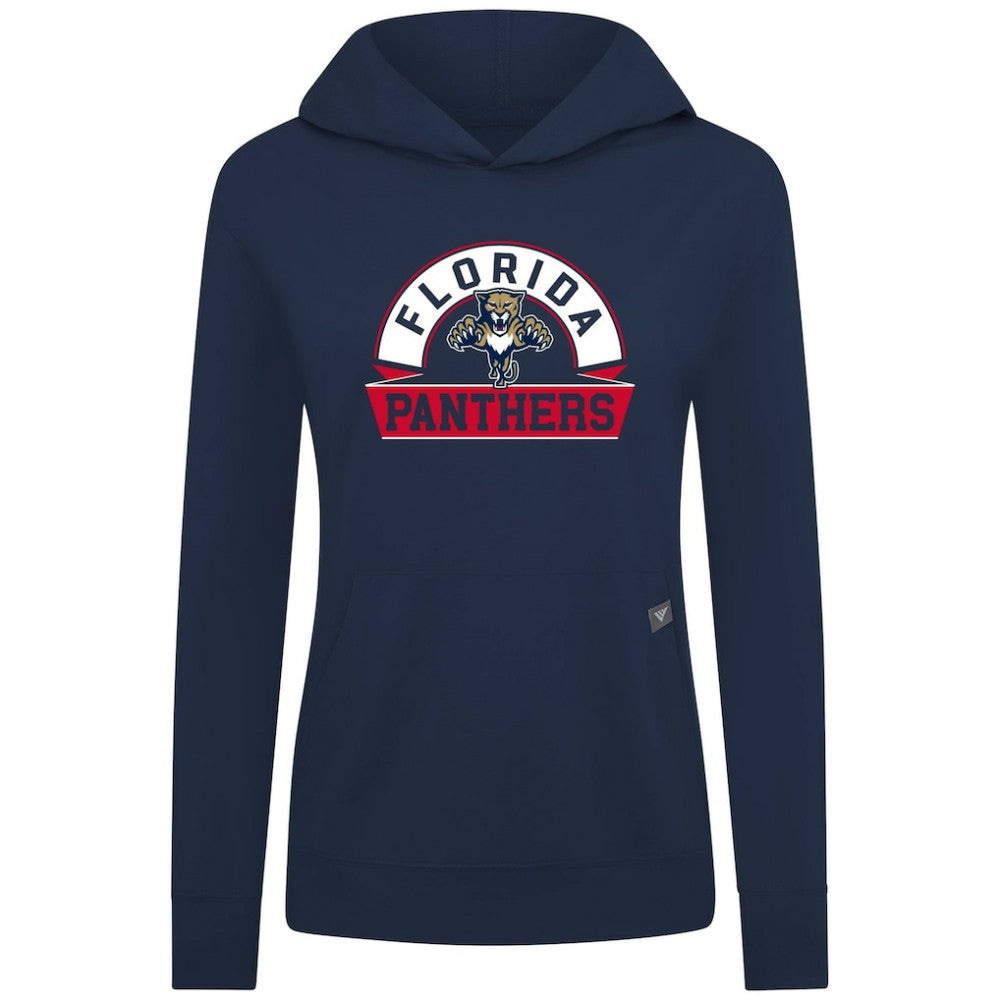 Florida Panthers Levelwear Women's Relay Banner Arch Pullover Hoodie Navy