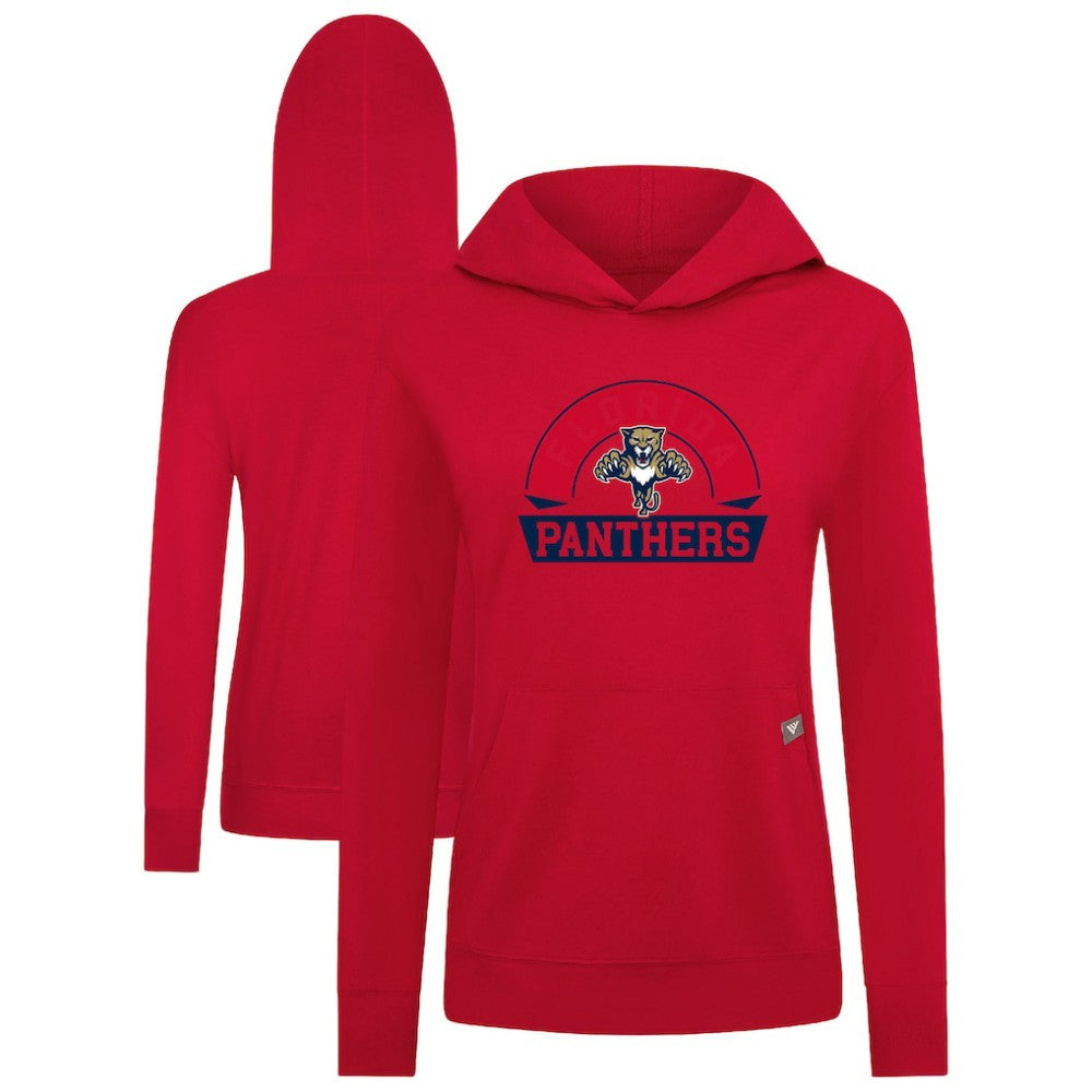 Florida Panthers Levelwear Women's Relay Banner Arch Pullover Hoodie Red