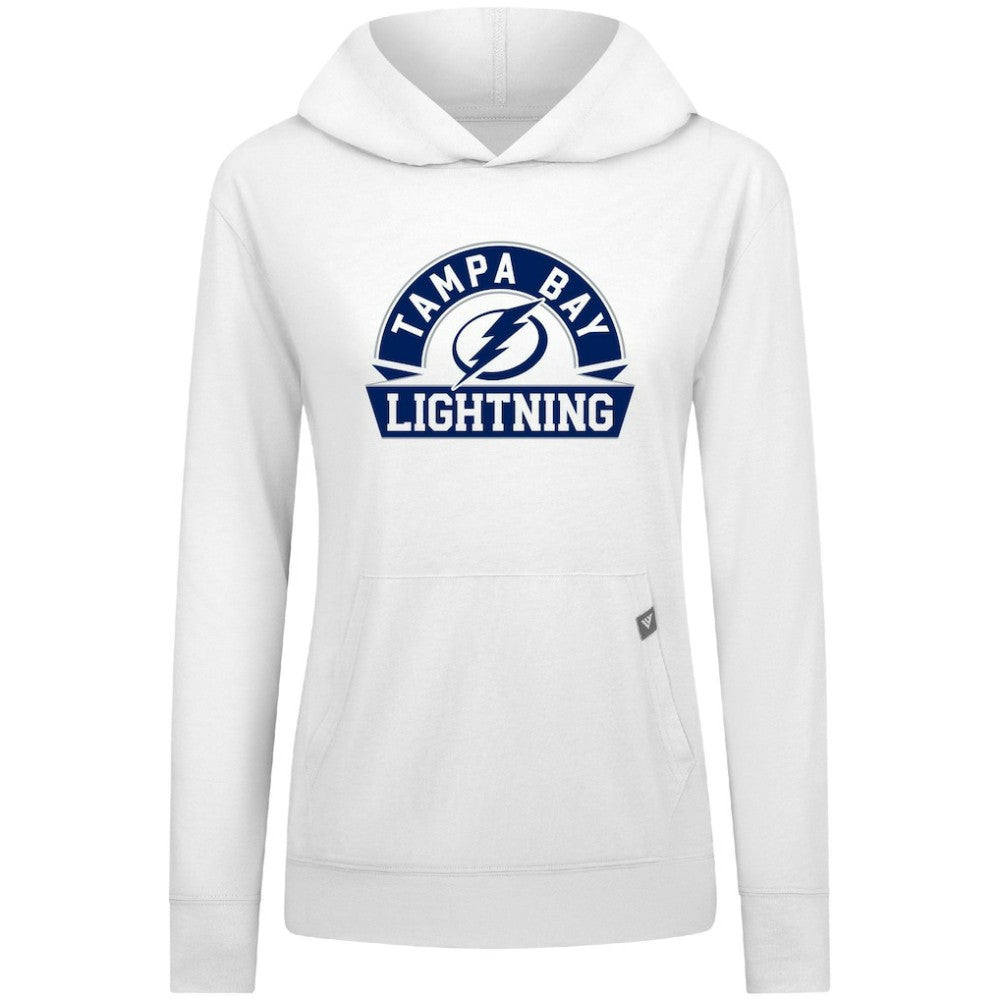 Tampa Bay Lightning Levelwear Women's Relay Banner Arch Pullover Hoodie White